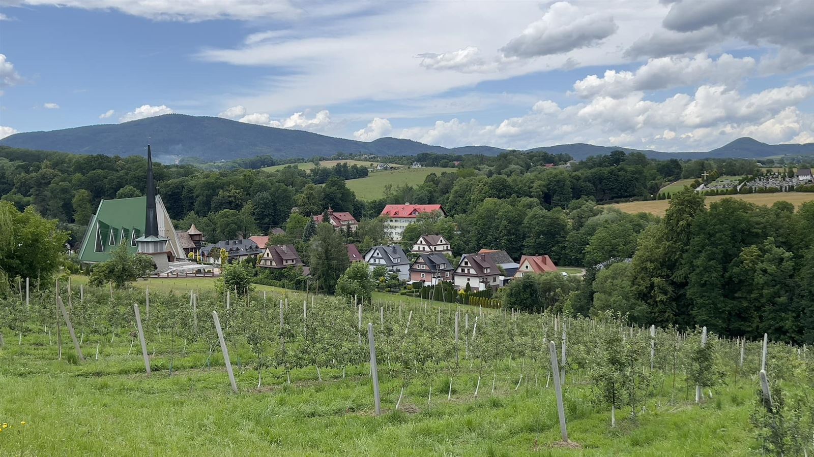 Panorama Beskidu Wyspowego koło Limanowej — lokalny serwis baterii hybrydowych